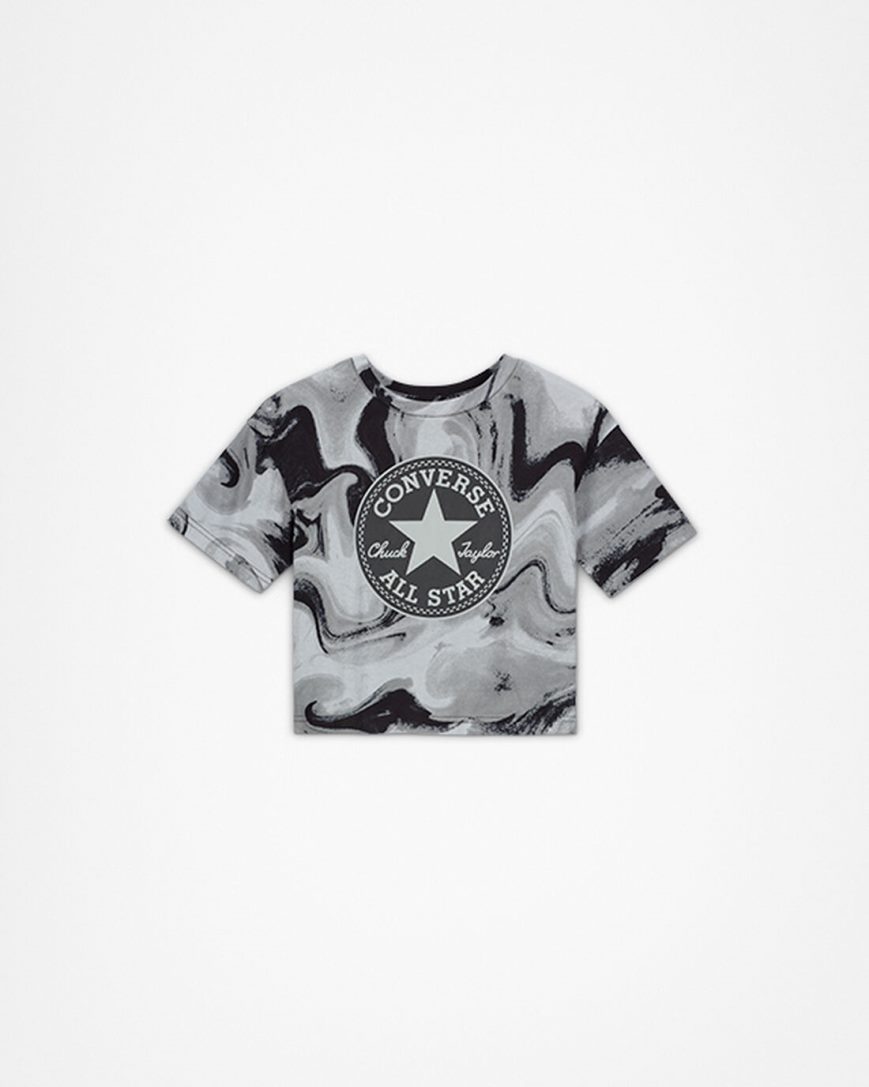 Dívčí T-Shirts Converse Dye Printed Chuck Taylor Patch Boxy Černé | CZ 31IUG08